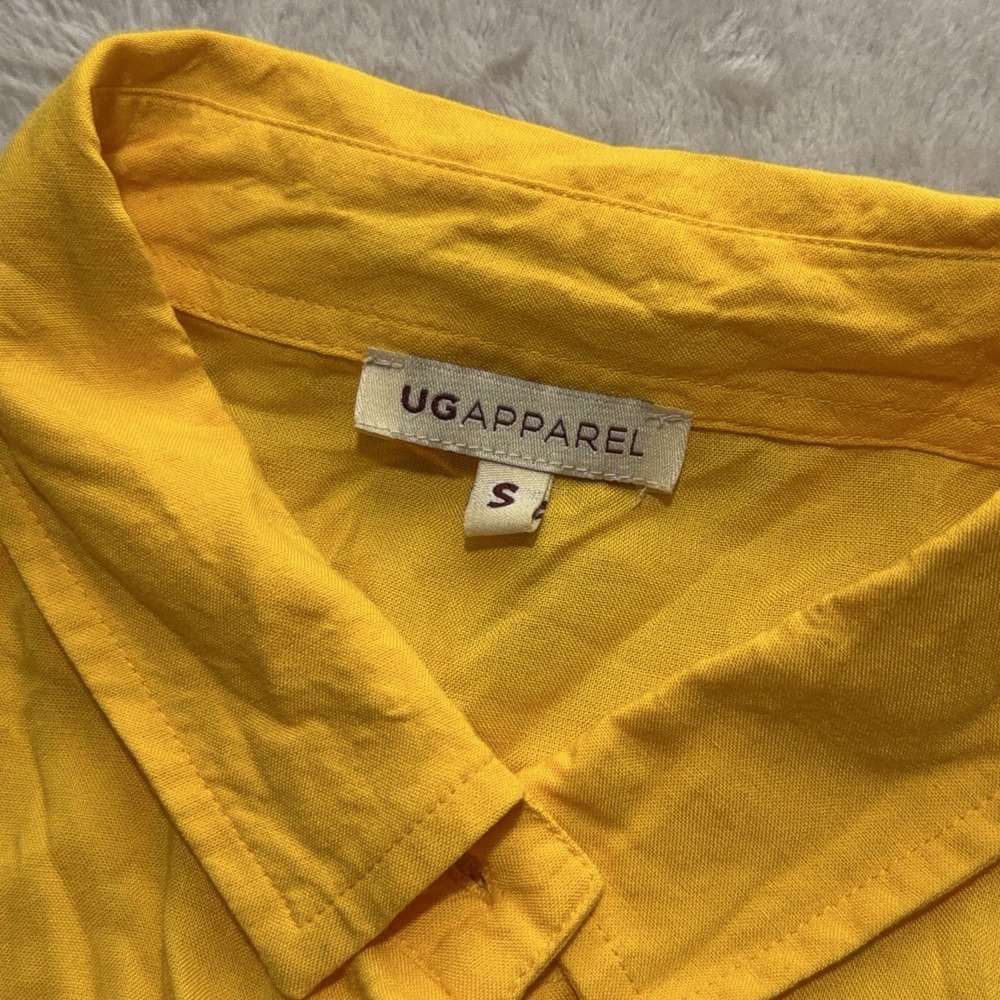 UGApparel LSU Tigers Tunic Blouse Womens S Gold Pleated 3/4 Sleeve Button Shirt - Picture 4 of 11